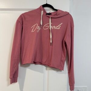 Dry Goods Pink Cropped Hoodie